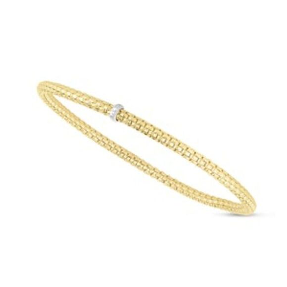 New 14K GOLD Prosecco STRETCH 3MM BRACELET by Phillip Gavriel - Picture 2 of 4